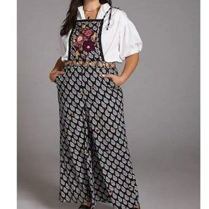 New Anthropologie Embroidered Wide Leg Jumpsuit Plus size